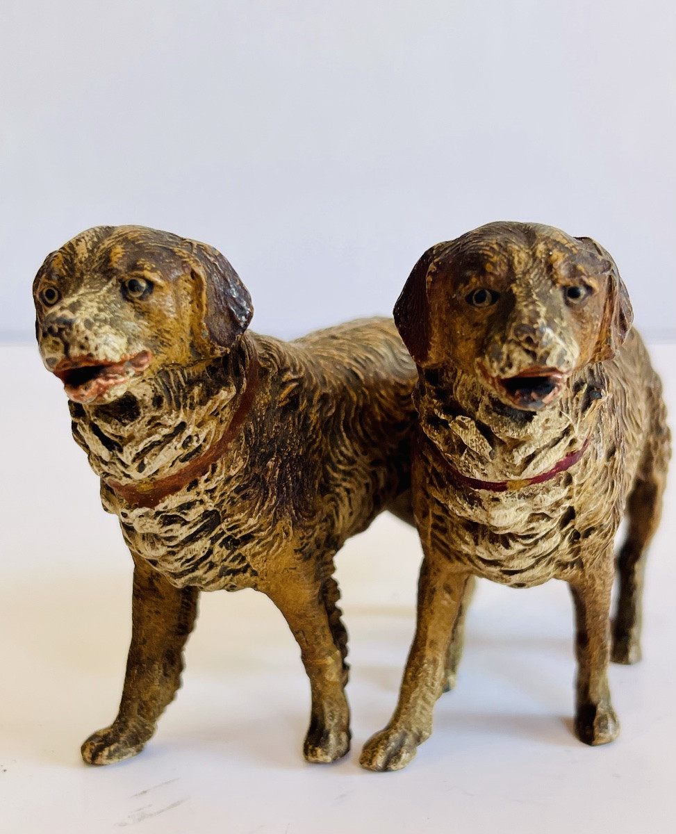 Couple de Saint Bernard  - plomb de Nuremberg -photo-1